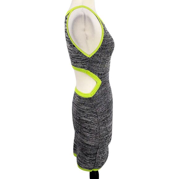 Baby Phat Cut out Back Gray & Neon Bodycon Mini Dress Size Med - Picture 5 of 6